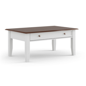 Konferenční stolek Belluno Elegante, dekor bílá | ořech, masiv, borovice