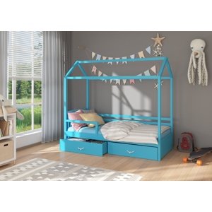 Dětská postel se zábranou 200x90 cm Madge Modrá