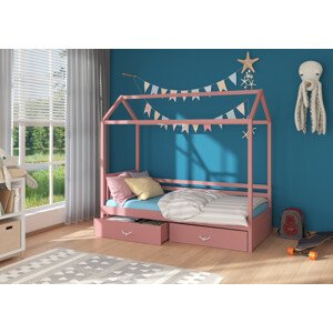 Dětská postel 80x180 cm Madge Růžová