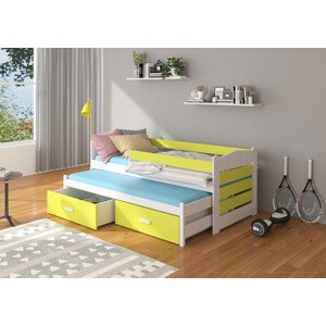 Dětská postel 80x180 cm Zeya se zábranou Bílá/žlutá