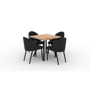 Jídelní set - stůl + židle RODOS 84 Lefkas černá