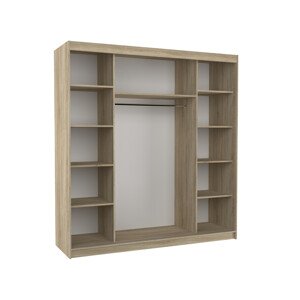 Šatní skříň s posuvnými dveřmi a zrcadlem OLIVER 2 Ne 11 Sonoma bílá