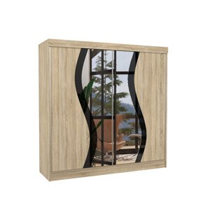 Šatní skříň s posuvnými dveřmi a zrcadlem VENTURA Sonoma 2 Ne 11