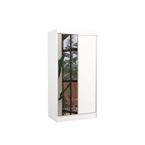 Šatní skříň s posuvnými dveřmi a zrcadlem NEVADA Bílá 2 Ne 6
