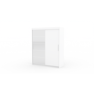 Šatní skříň s posuvnými dveřmi a zrcadlem ESTI Bílá 2 Ne 4
