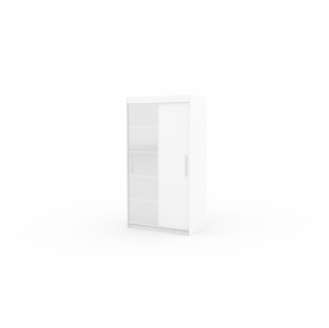 Šatní skříň s posuvnými dveřmi a zrcadlem ESTI Bílá 2 Ne 4