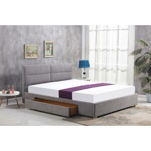 HALMAR, MERIDA čalouněná postel 160x200 cm s úložným prostorem