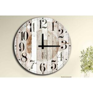 ASG, BRUNO dřevěné kulaté hodiny ve vintage stylu
