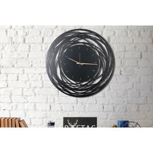 ASG, LINES XL černé kovové designové hodiny