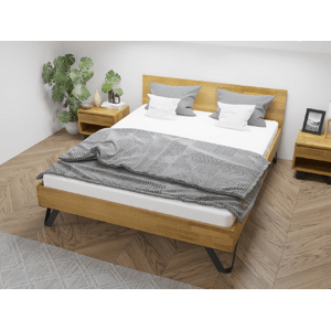 Dubová postel Tero Classic 140x200 cm, dub, masiv
