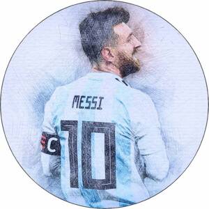 Jedlý papír Lionel Messi portrét 19,5 cm