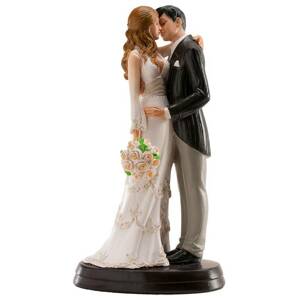 Svatební figurka na dort 18cm něžný polibek - Dekora