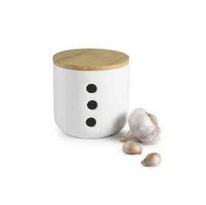 Bílá keramická nádoba na česnek - Ibili