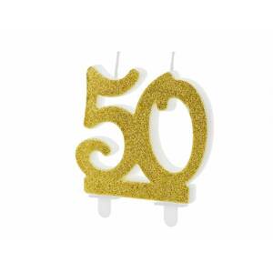 Svíčka na dort číslice 50  7,5cm - PartyDeco
