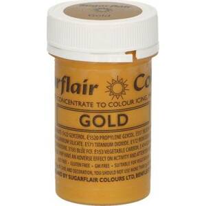 Gelová barva perleťová Sugarflair (25 g) Gold