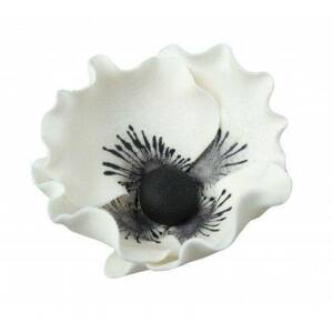 Cukrová dekorace květ vlčí mák 6ks8cm bílý květ - Dekor Pol