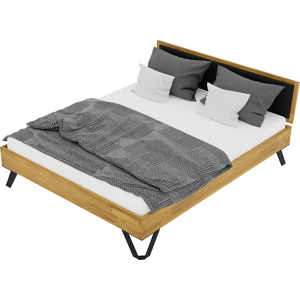 Dubová postel Tero Soft, čalouněná 140x200 cm, dub, masiv